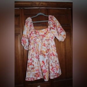 Floral Puff Sleeve Dress Abercrombie